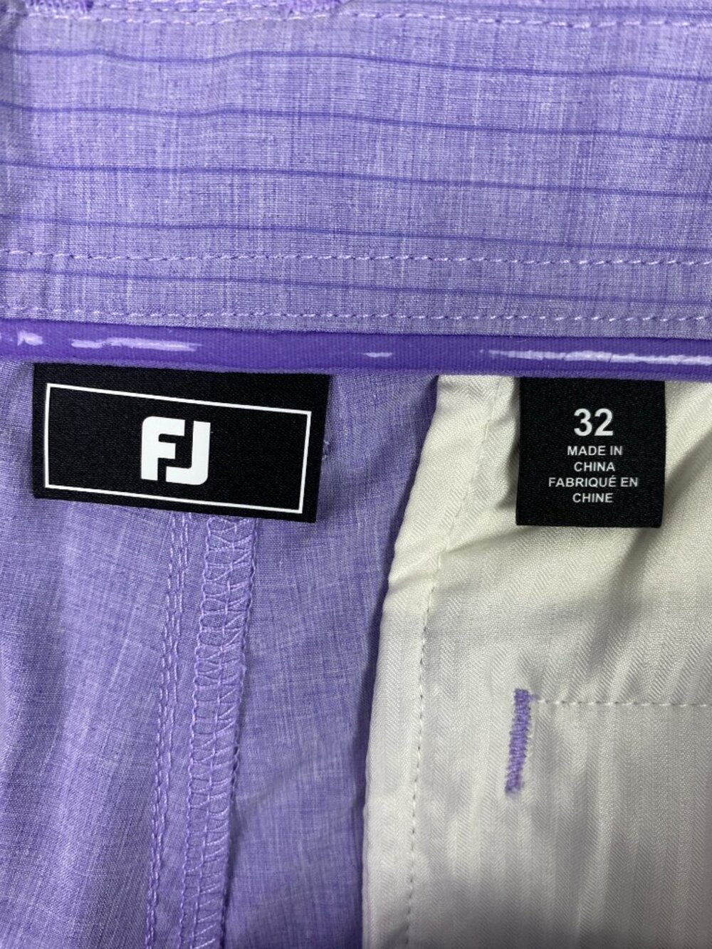 FootJoy Polo Shirt Mens 32 Lilac Lavender Purple Stripe Golf Performance Wear - Picture 5 of 11